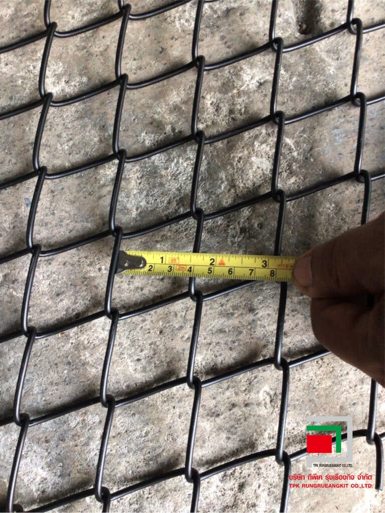 วัดขนาดตาข่ายถัก เคลือบ pvc สีดำ