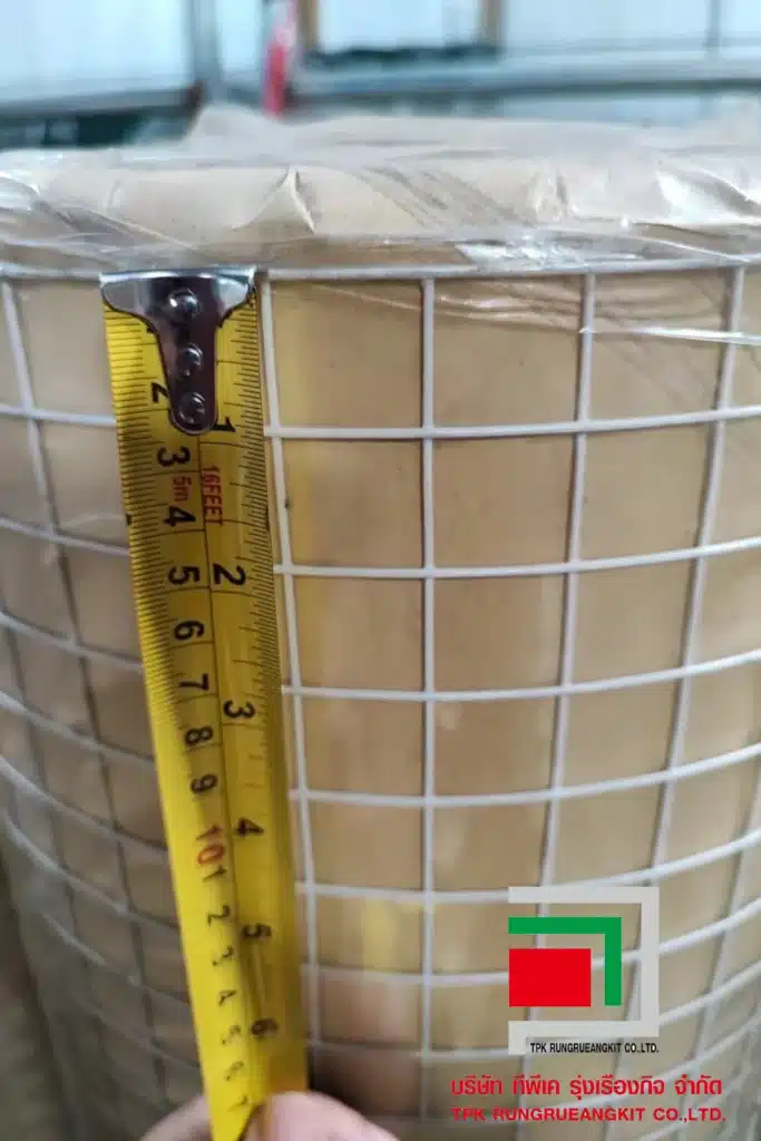 วัดขนาดตะแกรงกรงไก่ pvc สีขาว