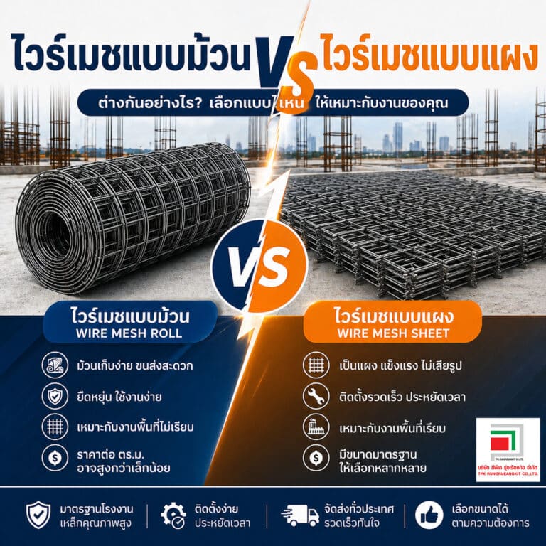 ไวร์เมชแบบม้วนและไวร์เมชแบบแผงแตกต่างกันอย่างไร