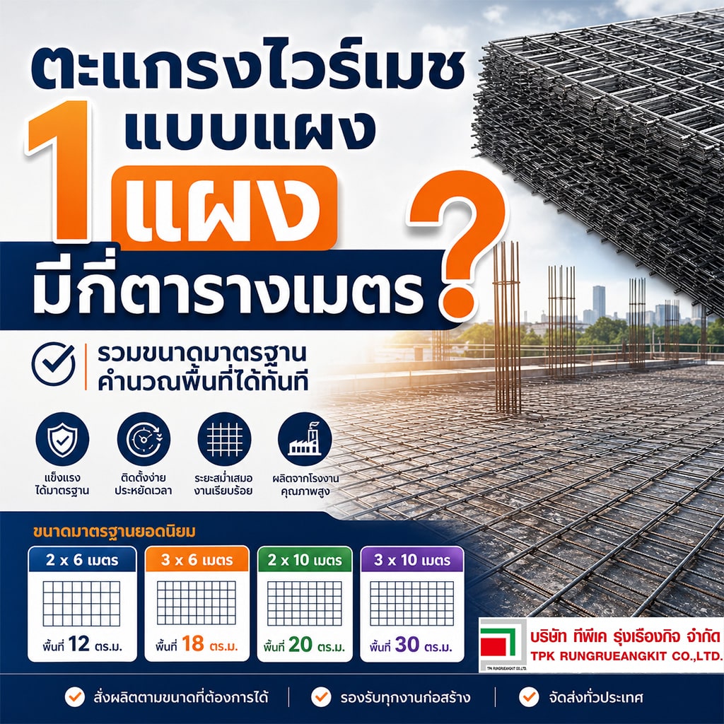 ตะแกรงไวร์เมช 1 แผง มีกี่ตารางเมตร? – ขนาดมาตรฐาน & วิธีคำนวณ